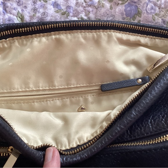 kate spade black leather shoulder bag with gold hardware - Picture 8 of 10